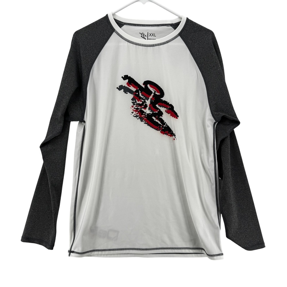 DaHui Rashguard Shirt Mens 2XL Gray Black‎ LS Surf Swim Tee Performance NWT